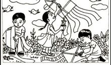 三年级看图写话放风筝