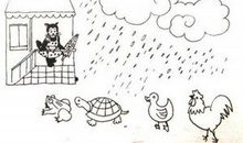 二年级看图写话借伞