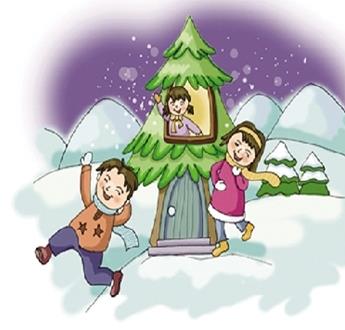 冬季假期有趣有趣的雪人