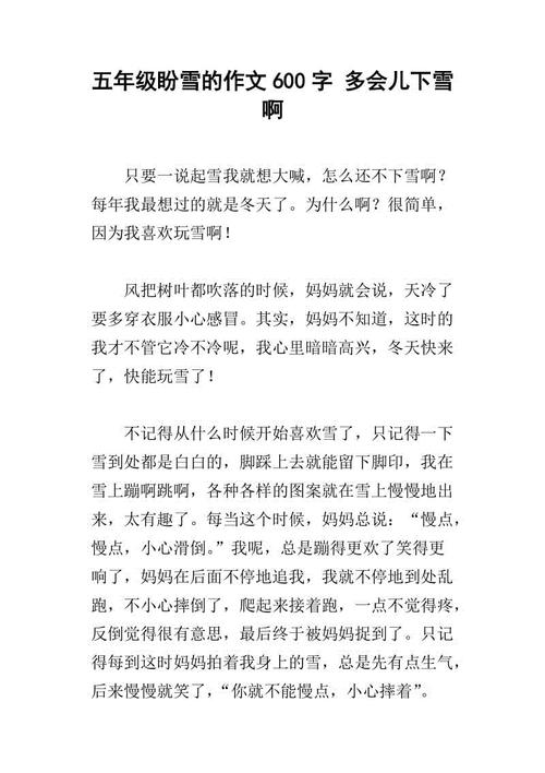 在一个下雪天600个单词