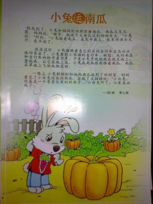小兔子是近视的，看照片写关于二年级的故事