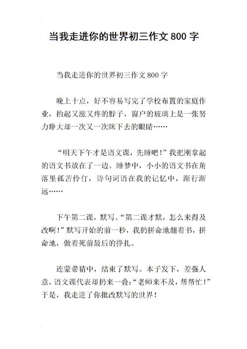 当我走进你的世界