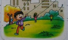 三年级下册看图写话放风筝