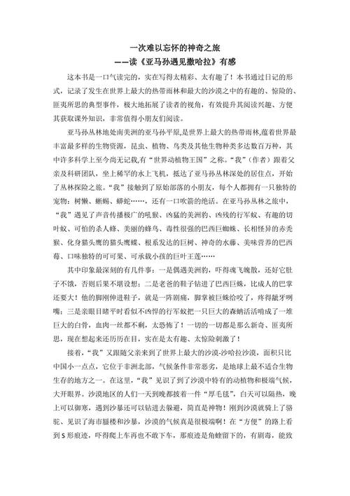 亚马逊遇见撒哈拉沙漠之后