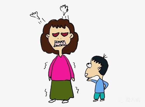 对妈妈生气