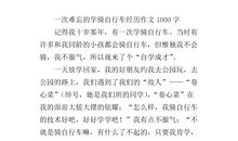 一次难忘的经历作文