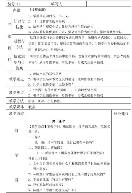阅读《提醒幸福》后的感想
