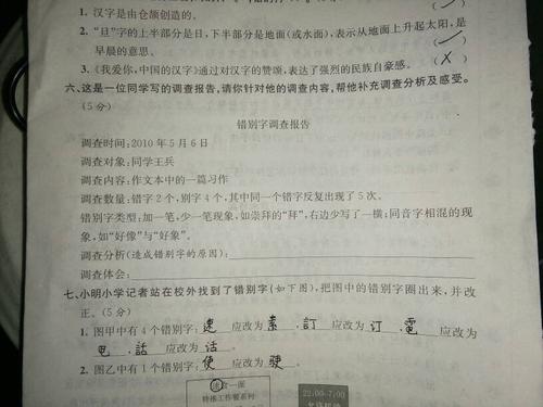 错别字调查报告