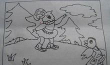 山羊过河看图写话