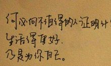 习惯了那一份孤独