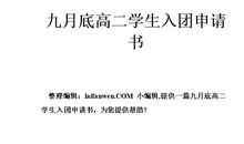 最标准的高二学生入团申请书范文