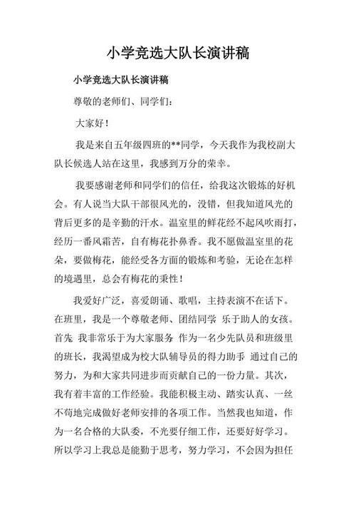 竞选队长致辞