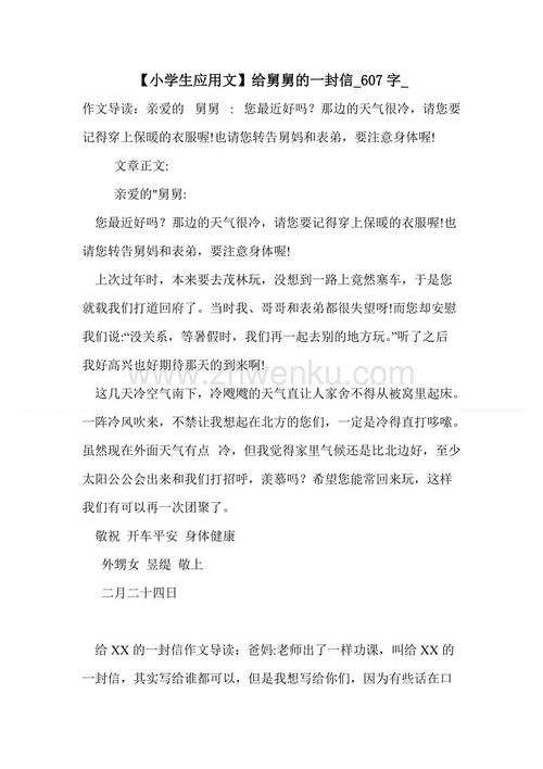 给叔叔的信