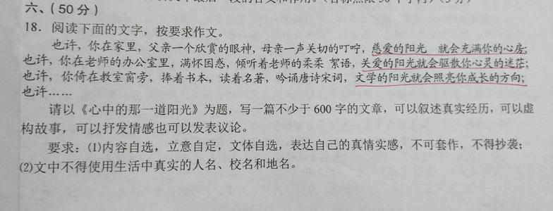 我心中的阳光成分