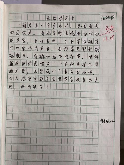 厨房是音乐厅写段三年级