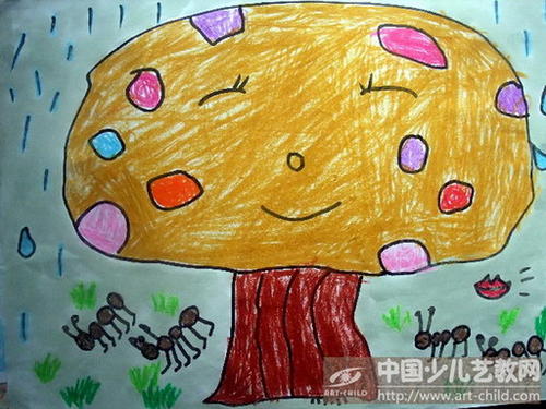 看图片并写有关蚂蚁避免下雨的文字