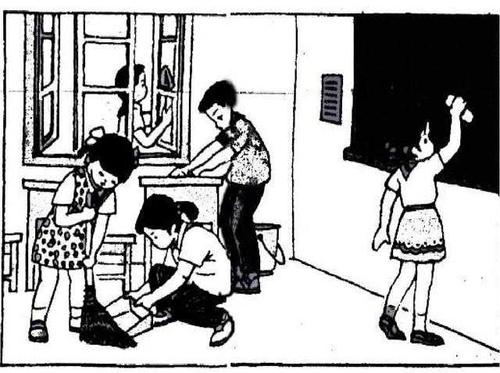 近视小明看书写字