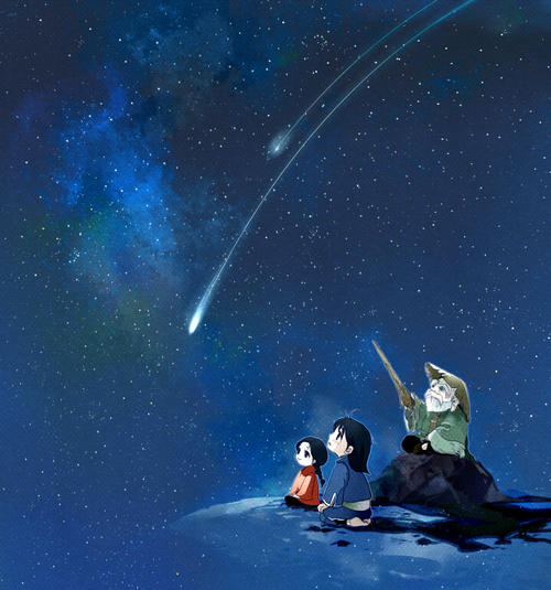 在天空中流星