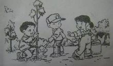 收衣服看图写话