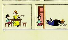 父与子吃饭看书