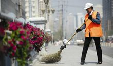 辛苦的清洁阿姨