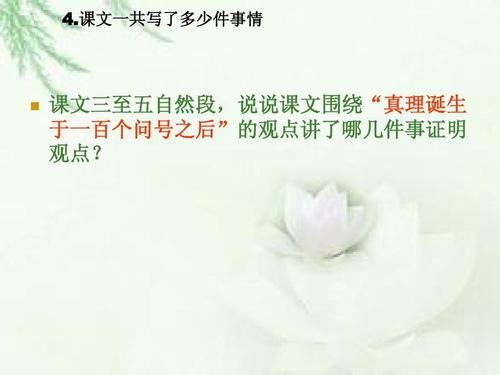 真相是在一百个问号之后诞生的