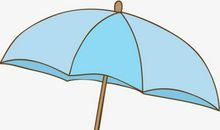 那倾斜的蓝雨伞