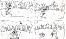 看图写话小熊放风筝