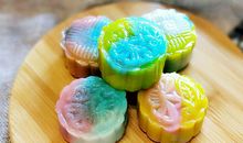 做五彩冰皮月饼