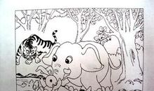 两只小猴过河看图写话