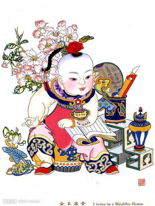 杨柳绿板新年图片