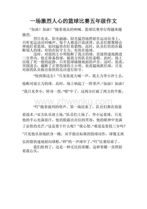 激烈的篮球比赛的组成