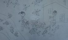 我想在白纸上画两样东西