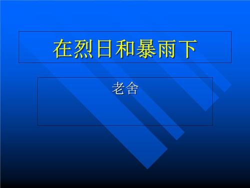 在烈日和大雨中生长