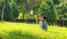 留在花园里的那对身影