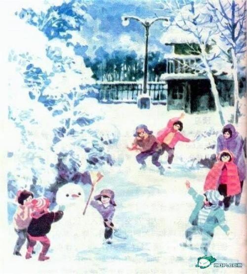 雪人和打雪仗