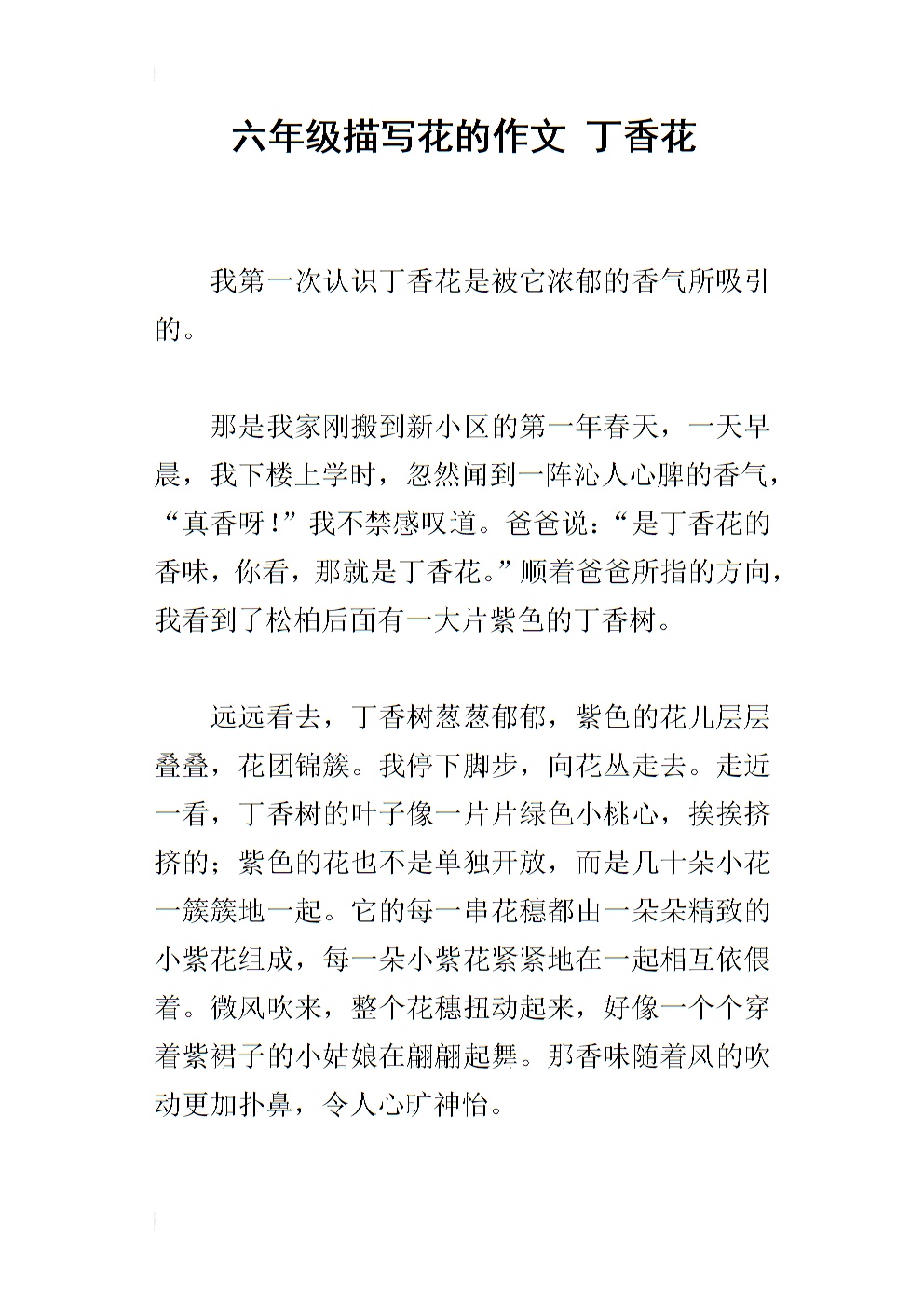 笔尖的故事，充满丁香花的校园