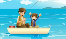 我跟爸爸去钓鱼