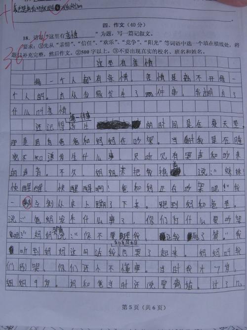 描述考试期间的作文