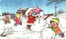 我们一起堆雪人