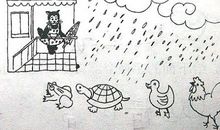 雨伞该借给谁看图写话