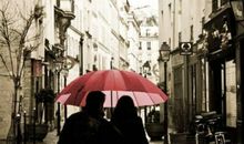 一把伞，两个人