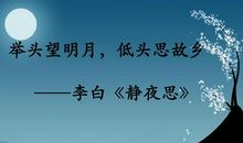 举头望明月 低头思故乡
