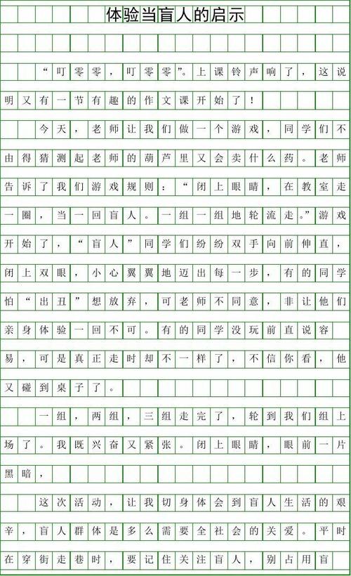 写一篇有关盲人的文章