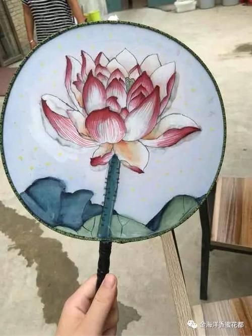 烟雾晕，折扇，老人