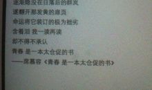 青春是首太仓促的诗