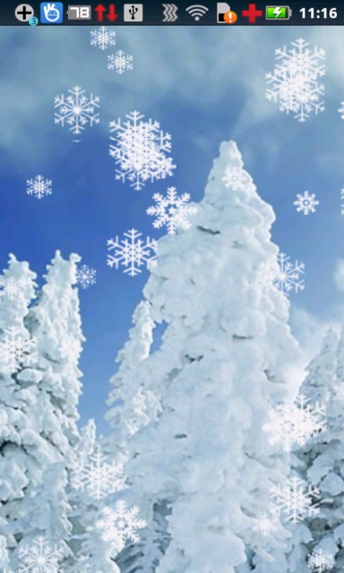 雪飘在灯下