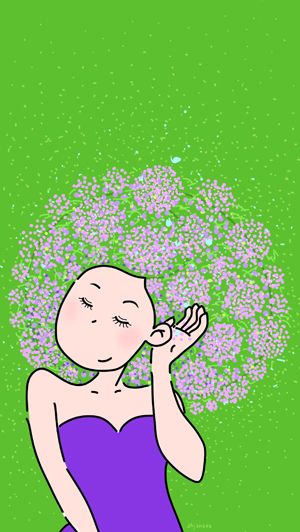 认真听优美的歌声