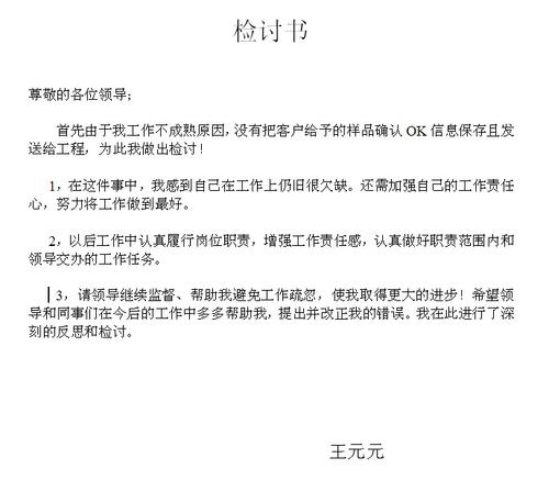自我反省书