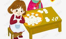 和妈妈一起包饺子